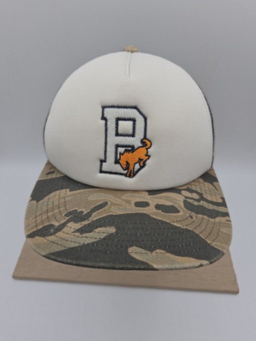 American Eagle Ford Bronco Camo Snapback Hat White Front Panel